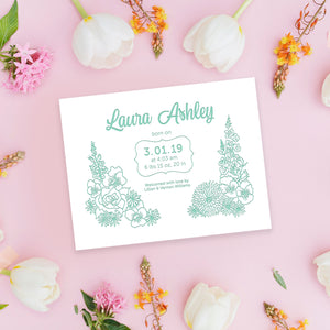 Birth Announcement - Mint Garden