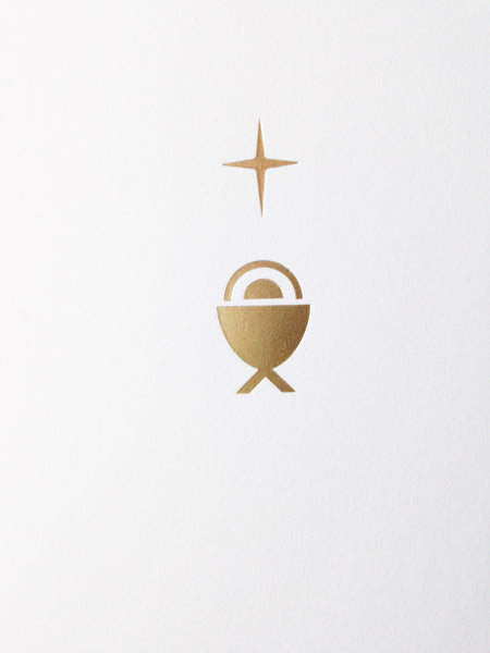 Close up detail of abstract baby in manger and star.